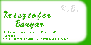 krisztofer banyar business card